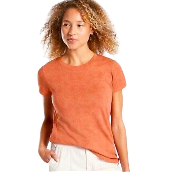 Athleta Tops - ATHLETA Daily Snake Tee 100% Cotton Etruscan Red Orange Size XS Style# 530842
